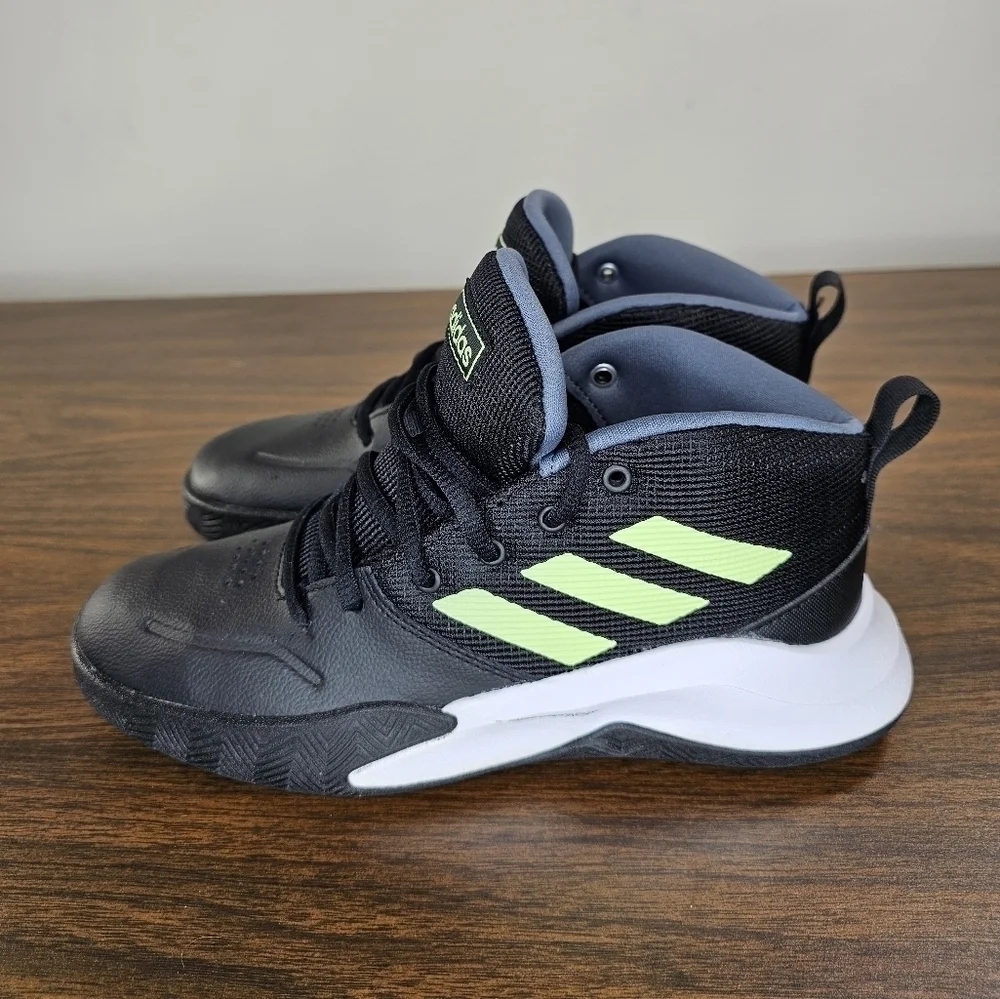 Adidas Own the Game Black Neon Basketball Shoes EF0308 Men's Size 5